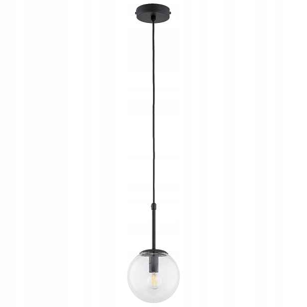 Závěsná lampa minimalistická černá skleněná koule 1xE14 Sebia Alfa