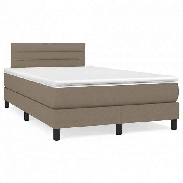 vidaXL Box spring postel s matrací taupe 120x200 cm textil