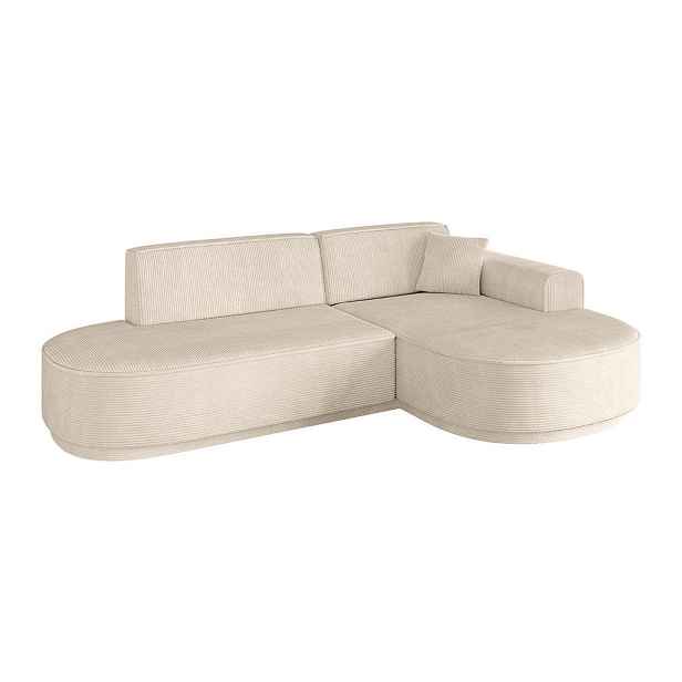 ALTDECOR ROHOVÁ SEDAČKA s otomanem, pravá MARI-L1-v3 243x171x83 Béžová Manšestr