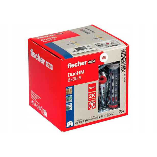 Fischer Hmoždinka fischer DuoHM 6 x 55 S Ph Pz, šroub s čočkovitou hlavou, 25 Ks