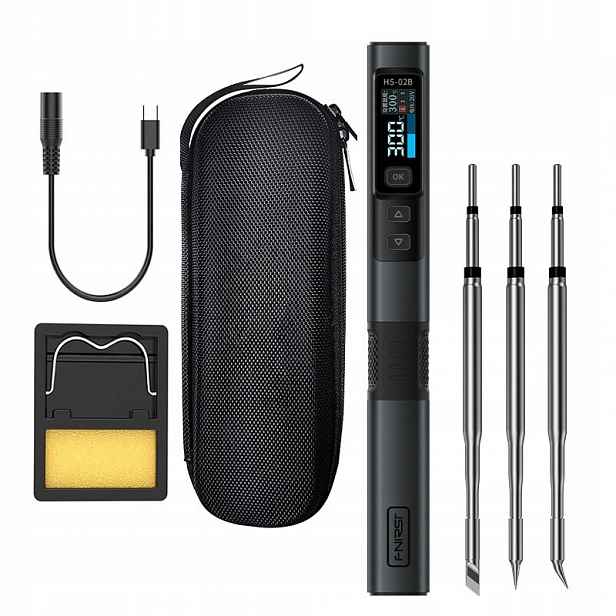 Sada Inteligentní páječka Fnirsi HS-02B 3 hroty, kabel DC Pouzdro
