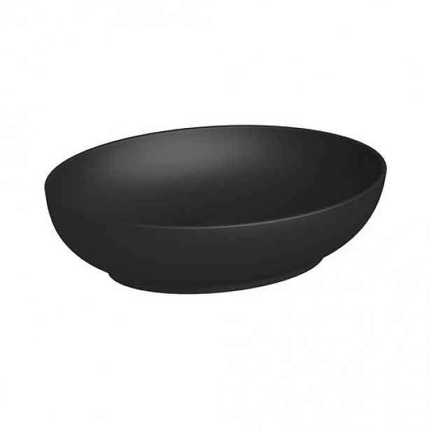 Umyvadlo na desku Jika Astra 52x40 cm černá mat bez otvoru pro baterii, bez přepadu H8183647161121