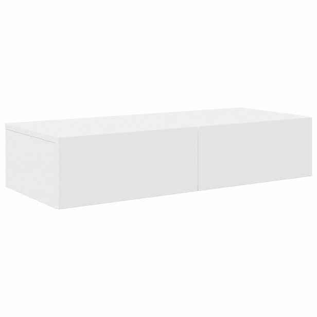 vidaXL Nástěnná police se zásuvkami bílá 80x33x17 cm kompozitní dřevo