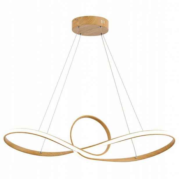 Závěsná Led lampa imitace dřeva, lustr s dálkovým ovládáním, spirála, silná