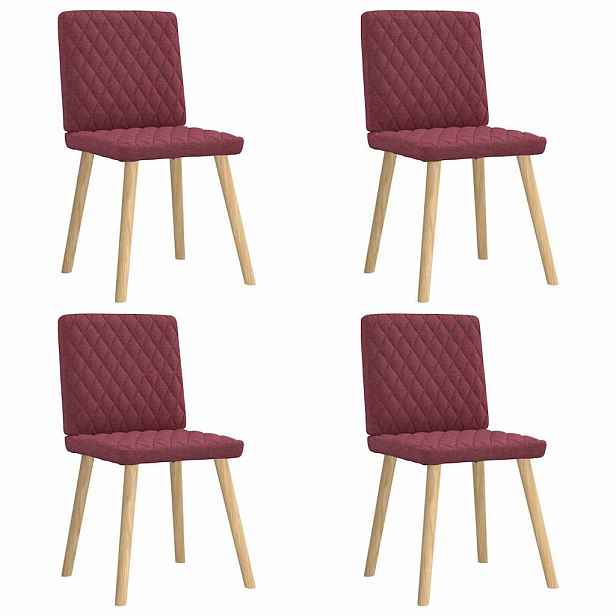 vidaXL Jídelní židle 4 ks vínové textil