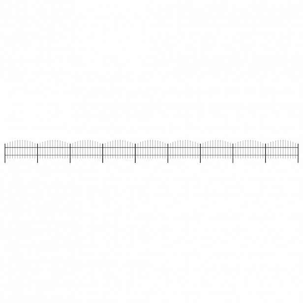 vidaXL Zahradní plot s kopím nahoře ocelový 1506 x 100 cm černý