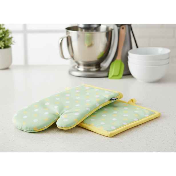 Kuchyňský SET rukavice/chňapka VERANO PUNTÍKY 18x30 cm/20X20 cm , 100% bavlna