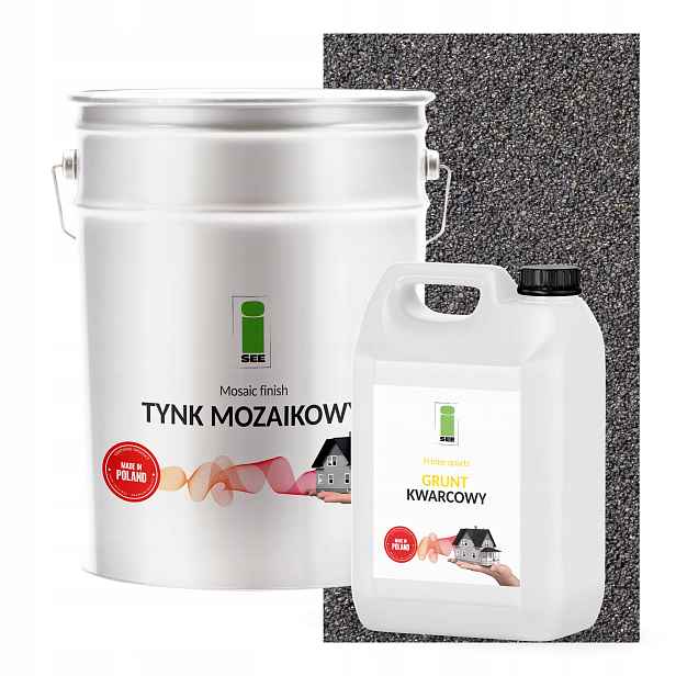 Mozaiková Omítka Šedá Tmavá 25 Kg Barevná Půda Set Na 6,6 m2
