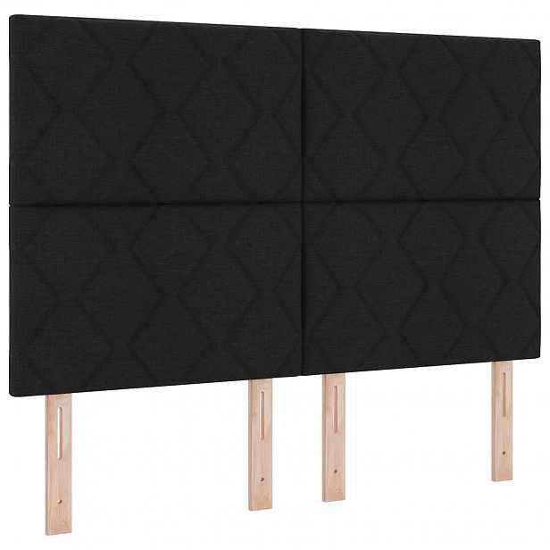 vidaXL LED hlavová deska Černý 160 cm textil