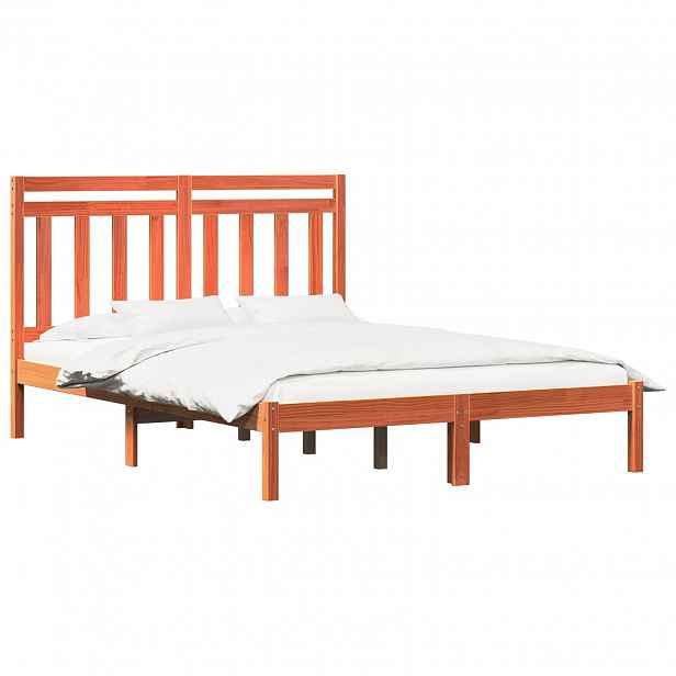 vidaXL Rám postele s čelo Voskově hnědá 205,5 x 145,5 x 100 cm