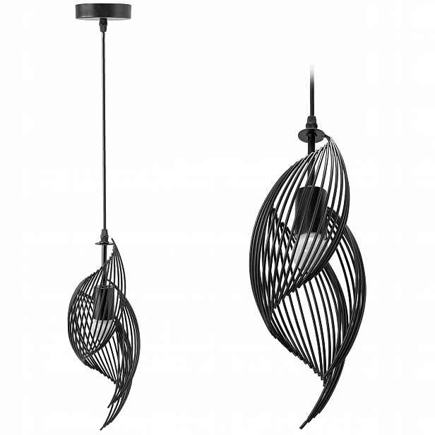 Závěsná Kovová Industriální Lampa Black Gold E27