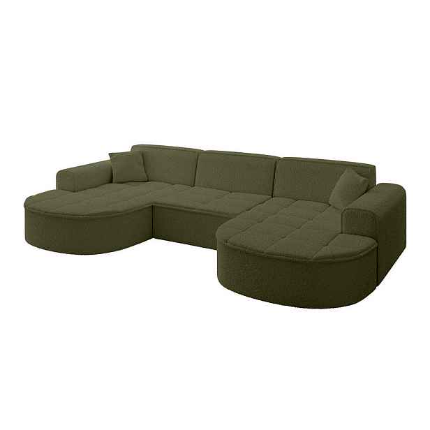 ALTDECOR SEDACÍ SOUPRAVA ve tvaru U TARO-U1 303x171x79,5 Zelená Buklé