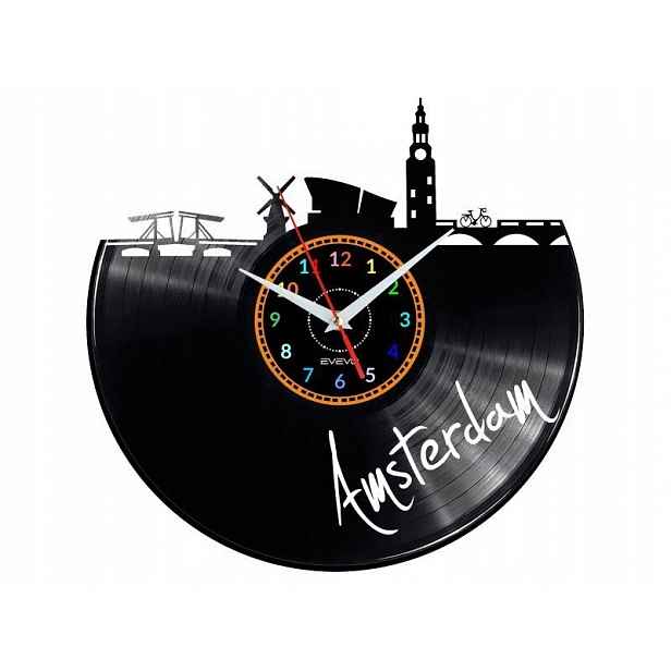 Amsterdam Dárek Originální dekorace do domu Hodiny z vinylové desky