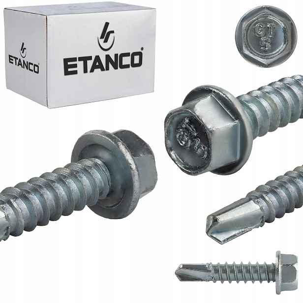 Samovrtné šrouby do kovu 5 mm 5,5 x 25 mm Pozink 500 ks Etanco GT5