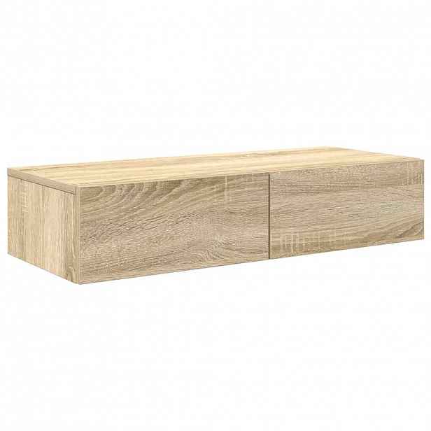 vidaXL Nástěnná police se zásuvkami dub sonoma 80x33x17 cm kompozit