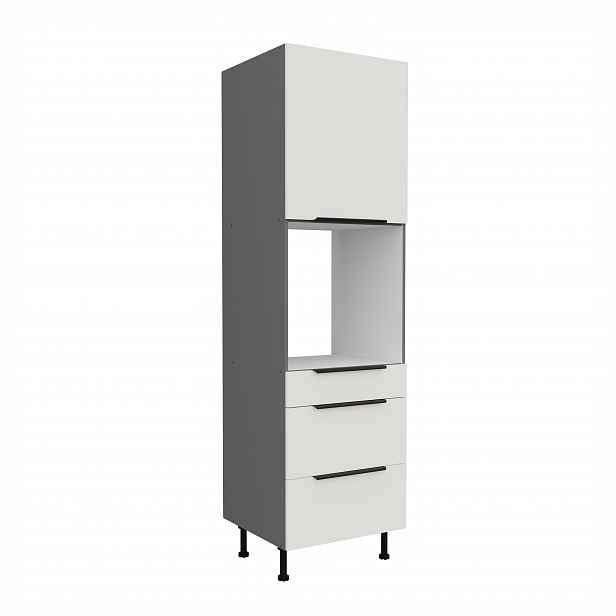 Vysoká skříňka pro vestavnou troubu Aria ANT 60 DPS-210 3S 1F - Premium Box Barva korpusu: Antracit, Barva dvířek: WH - Crystal white AFM