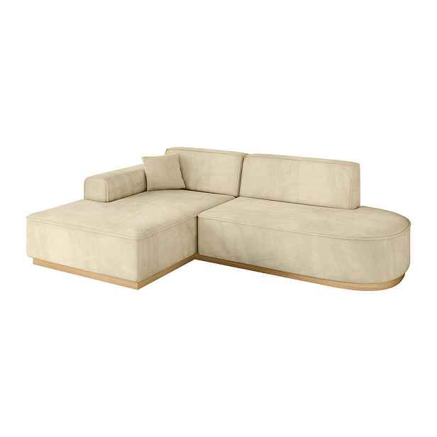 ALTDECOR ROHOVÁ SEDAČKA s otomanem, levá IREA-L1-v2 232x165x80 Béžová Velur