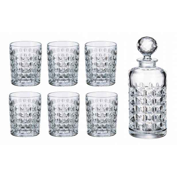 Bohemia Diamond Whisky Set 1+6 Sklenice Karafa Křišťál Sada Komplet