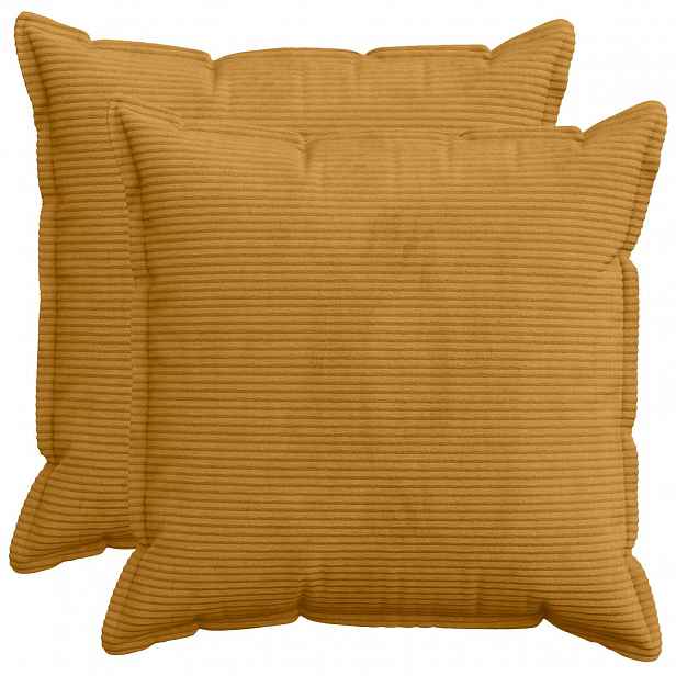 vidaXL Povlak na polštář 2 ks HOUTEN Žlutá 60 x 60 cm manšestr