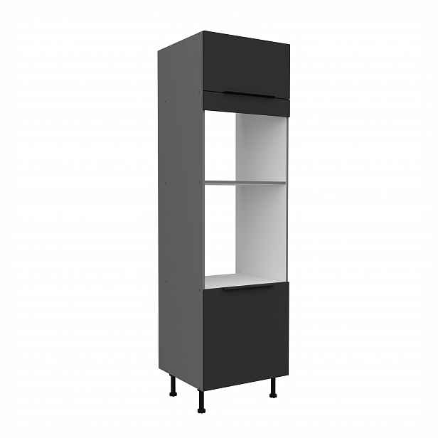 Vysoká skříňka pro vestavnou a mikrovlnou troubu Aria ANT 60 DPM-210 2F Barva korpusu: Antracit, Barva dvířek: BL - Black AFM