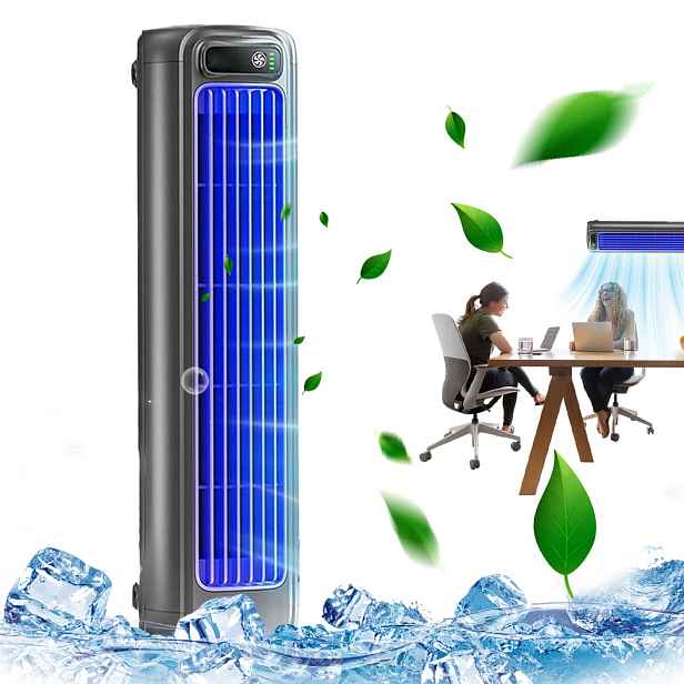Ventilátor Stolní Klimatizace Výkonný Tichý Nástěnný 3 Rychlosti 2000MAH