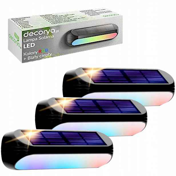 3X Voděodolná Dekorativní Solární Led Lampa Rgb Senzor Soumrakového Senzoru