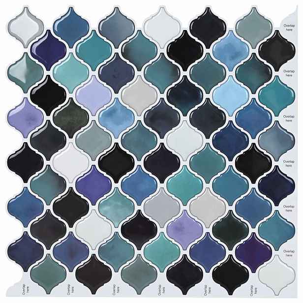 vidaXL Dlaždice Lanturn 10 ks Modro-zelená 27 x 27 cm Polyuretan a PET