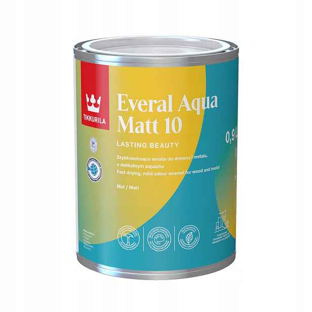 Barva na dřevo a kov Tikkurila Everal Aqua Matt 10 0,9L Barvy