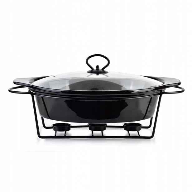 Porcelánová nádoba s ohřívačem Modern Black 2,6 L