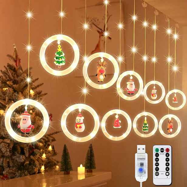 Světelný závěs, 3M, vánoční dekorace, Usb, 8 režimů