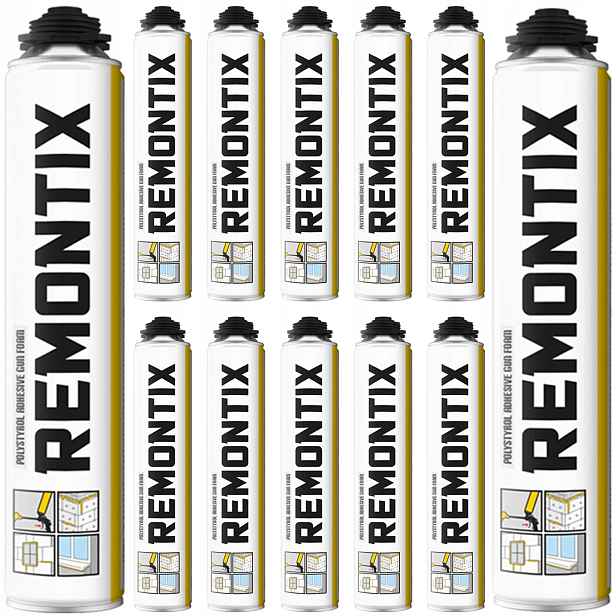 12x Remontix Pěnové lepidlo na polystyren Polyuretanové lepidlo pro Xps Eps Grafit