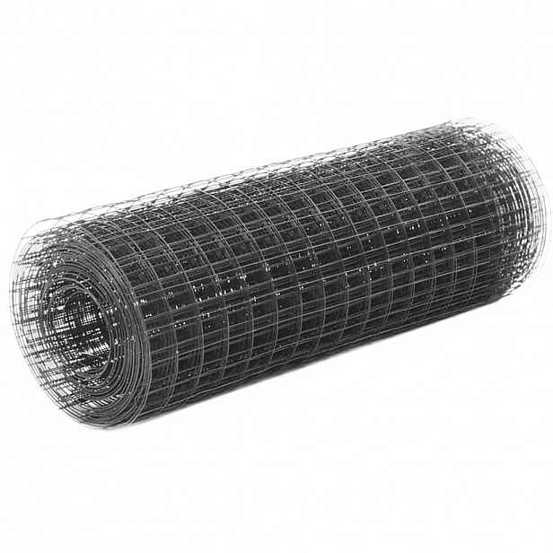 vidaXL Pletivo ke kurníku ocel PVC vrstva 10 x 0,5 m šedé