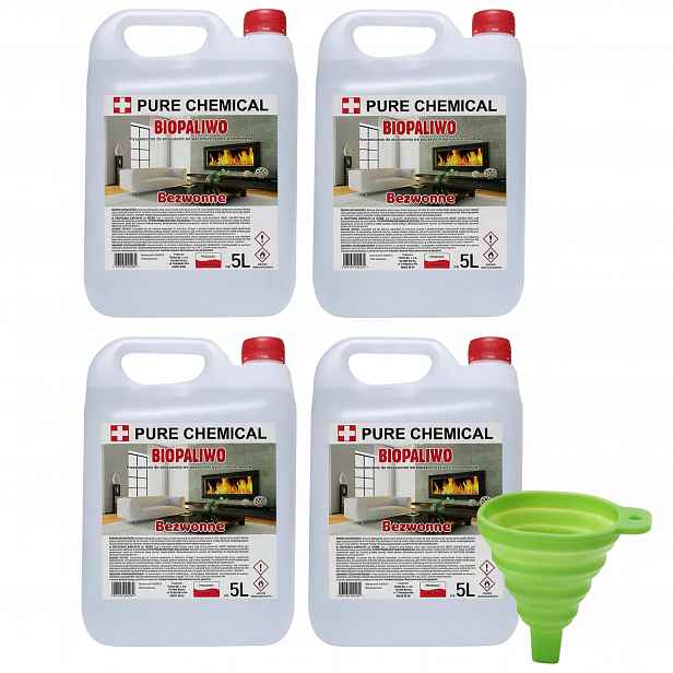 Biopalivo Do Biokrbu 4x5L Tekutina Do Krbů Bioetanol Bez Zápachu Trychtýř
