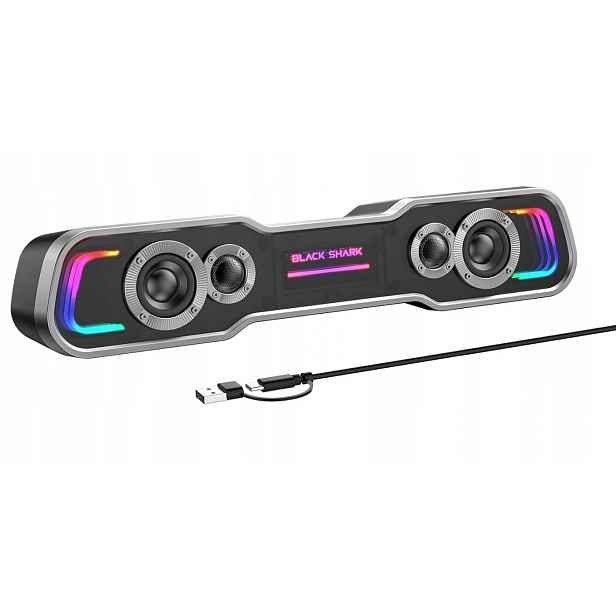Black Shark Počítačový reproduktor s hlubokými basy, Bluetooth a Usb/usb C