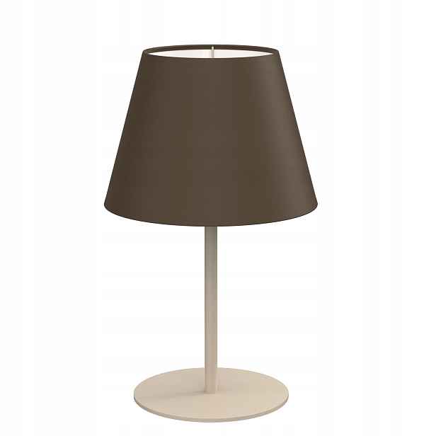 Luminex Arden stolní lampa béžová/hnědá, zúžené stínidlo E27 15W