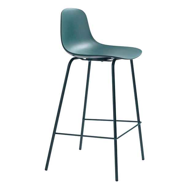 Plastová barová židle v petrolejové barvě (výška sedáku 67,5 cm) Whitby – Unique Furniture