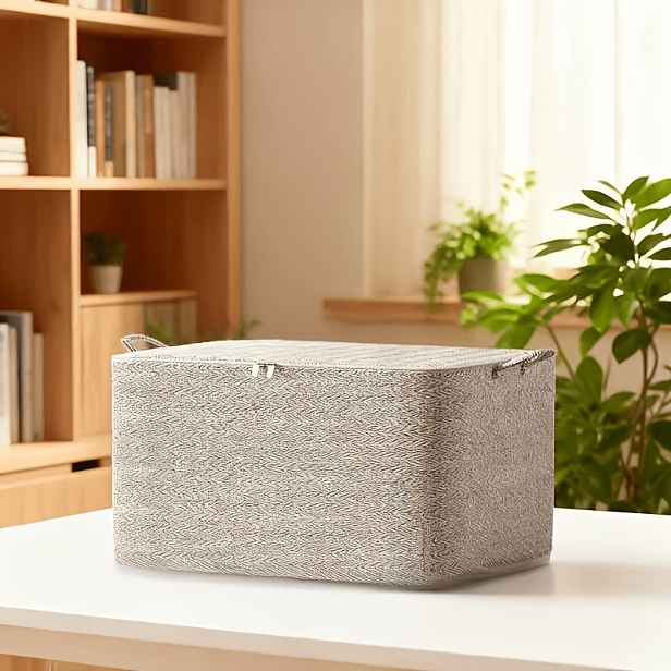 TEMU - Extra velký skládací úložný box, pružinový úložný víkem, balicí box pro stěhování, prostorově úsporný design, odolný netkaný materiál, vhodný