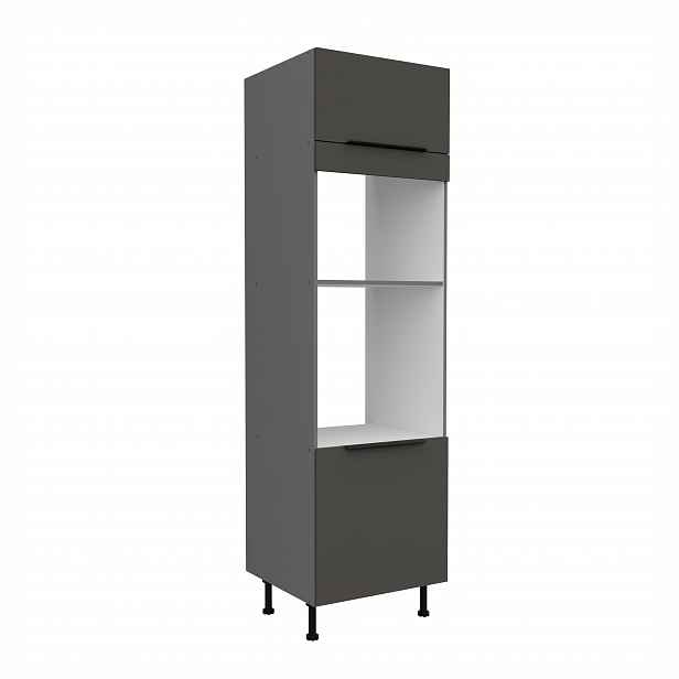 Vysoká skříňka pro vestavnou a mikrovlnou troubu Aria ANT 60 DPM-210 2F Barva korpusu: Antracit, Barva dvířek: GR - Graphite AFM