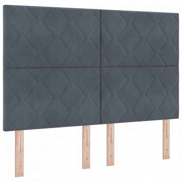 vidaXL LED hlavová deska Tmavě šedá 160 cm samet