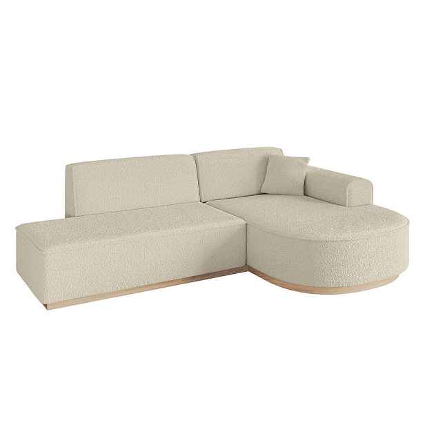 ALTDECOR ROHOVÁ SEDAČKA s otomanem, pravá ARRIO-L1 243x171x83 Béžová Buklé