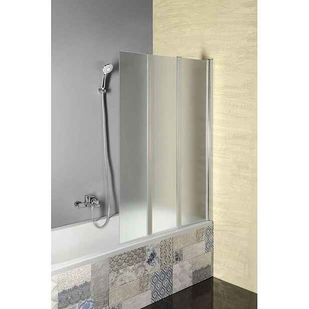 Aqualine Vanda - Vanová zástěna 100x140 cm, chrom/matné sklo AQ1140