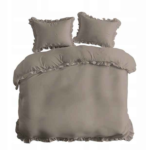 Povlečení s boho volánkem 160x200 taupe
