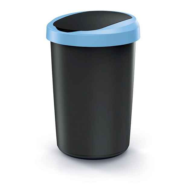 Prosperplast Odpadkový koš COMPACTO 40 L černý/světle modrý