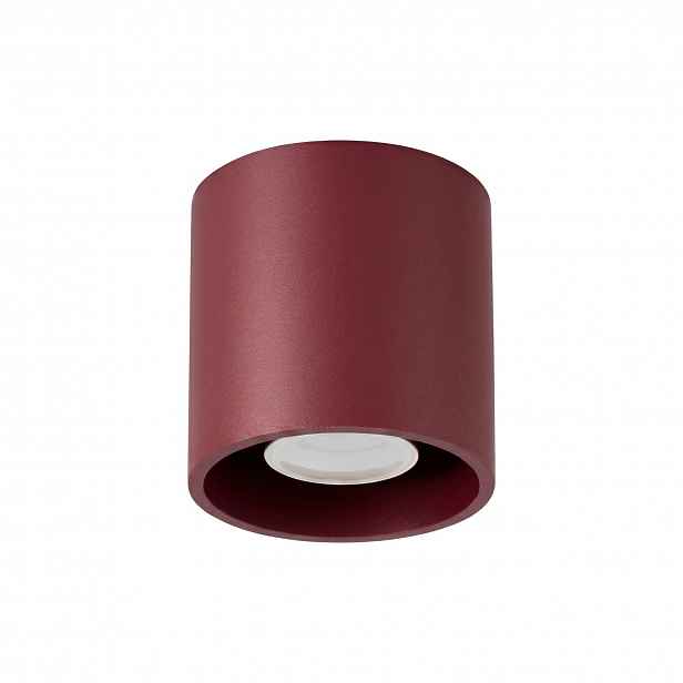 Stropní Svítidlo Orbis 1 burgundská stropní nástěnná tuba Spot Lampa válec Sollux Gu10