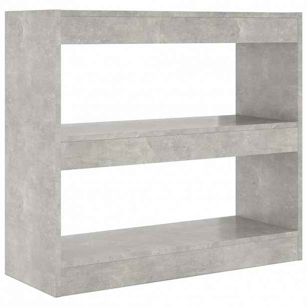 vidaXL Knihovna / dělicí stěna betonově šedá 80 x 30 x 72 cm