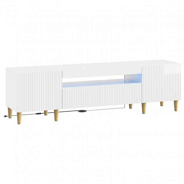 vidaXL LED TV skříň ARNHEM 153 x 35 x 43 cm Bílá s vysokým leskem