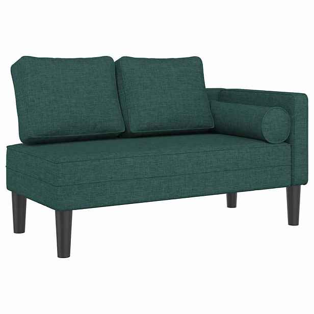 vidaXL Lenoška s poduškami tmavě zelená textil
