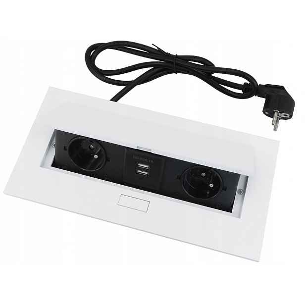 Zásuvka Zapuštěná Do Desky Flexiport Bílá S Usb 2 x 230 V 2 x Usb