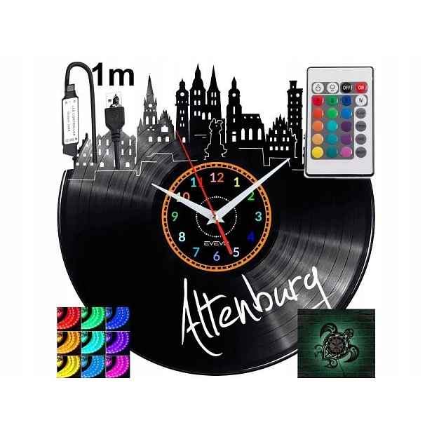 Altenburg Dárek Originální dekorace do domu, hodiny z vinylové desky
