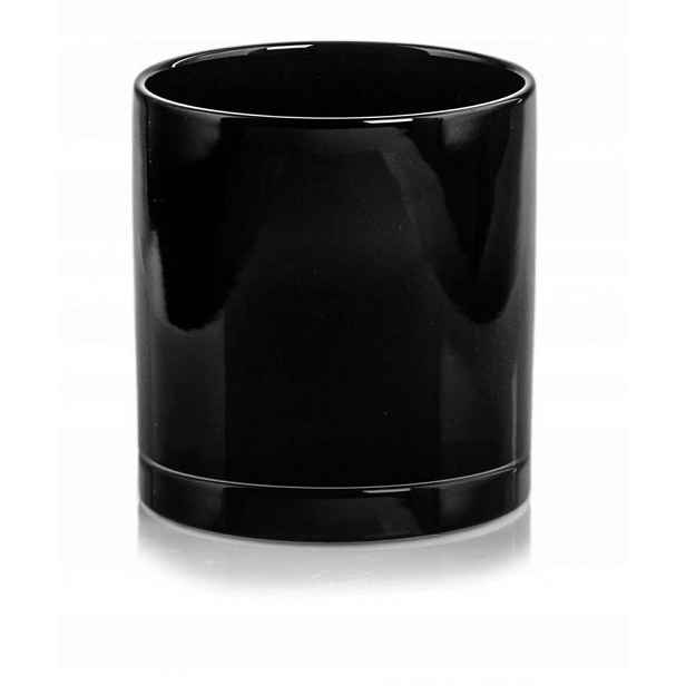 Keramická Květináč S Podstavcem Cylinder 20 x 20 cm Černá